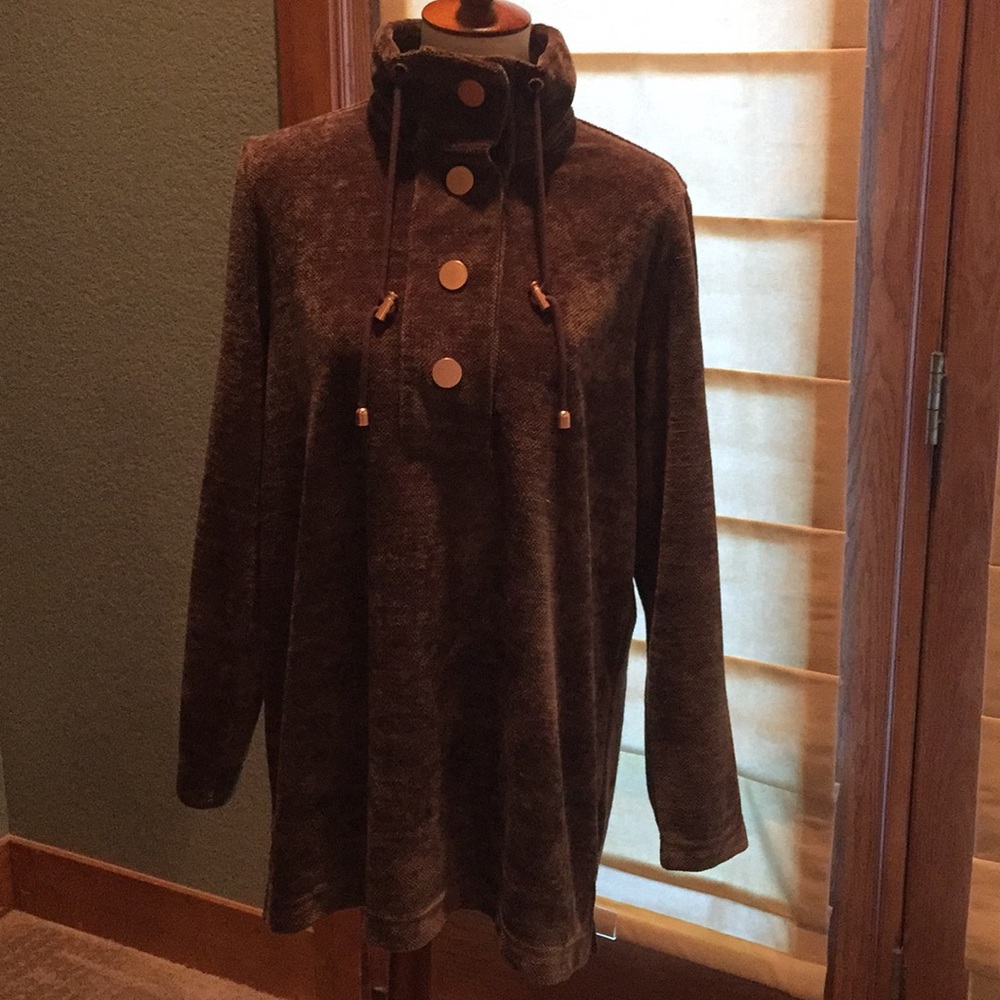 Soft Surroundings mink brown casual pullover